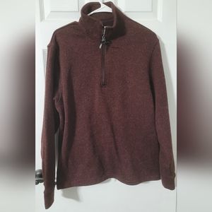 Old Navy quarter zip fleece mens size large maroon color like new